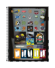 imagem de detalhe produto Caderno Espiral Capa Dura Universitário 10 Matérias Like+ Masculino 200 Folhas