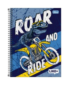 imagem principal do produto Caderno Espiral Capa Dura Universitário 10 Matérias Like+ Masculino 200 Folhas