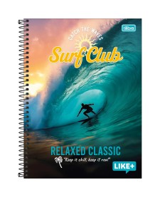 imagem principal do produto Caderno Espiral Capa Dura Universitário 10 Matérias Like+ Masculino 200 Folhas