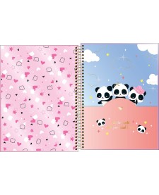 imagem de detalhe produto Caderno Espiral Capa Dura Universitário 10 Matérias Lovely Friend 160 Folhas