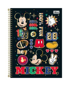 imagem principal do produto Caderno Espiral Capa Dura Universitário 10 Matérias Mickey 160 Folhas