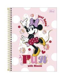 imagem principal do produto Caderno Espiral Capa Dura Universitário 10 Matérias Minnie 160 Folhas - Capa Fun with Minnie