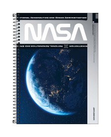 imagem principal do produto Caderno Espiral Capa Dura Universitário 10 Matérias Nasa 160 Folhas