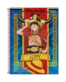 imagem principal do produto Caderno Espiral Capa Dura Universitário 10 Matérias One Piece 160 Folhas