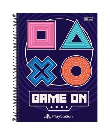 imagem principal do produto Caderno Espiral Capa Dura Universitário 10 Matérias PlayStation 160 Folhas