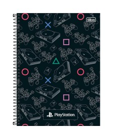imagem principal do produto Caderno Espiral Capa Dura Universitário 10 Matérias PlayStation 160 Folhas