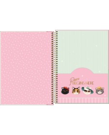 imagem de detalhe produto Caderno Espiral Capa Dura Universitário 10 Matérias Purrfect Cats 160 Folhas