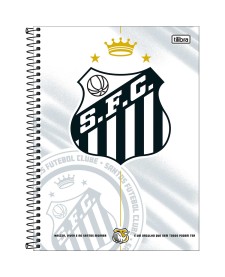 imagem principal do produto Caderno Espiral Capa Dura Universitário 10 Matérias Santos 160 Folhas