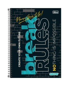 imagem principal do produto Caderno Espiral Capa Dura Universitário 10 Matérias Show Masculino 160 Folhas