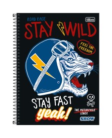 imagem principal do produto Caderno Espiral Capa Dura Universitário 10 Matérias Show Masculino 160 Folhas