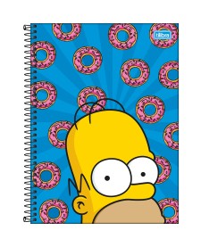imagem principal do produto Caderno Espiral Capa Dura Universitário 10 Matérias Simpsons 160 Folhas