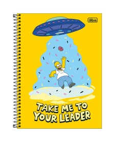 imagem principal do produto Caderno Espiral Capa Dura Universitário 10 Matérias Simpsons 160 Folhas
