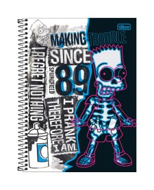 imagem principal do produto Caderno Espiral Capa Dura Universitário 10 Matérias Simpsons 160 Folhas