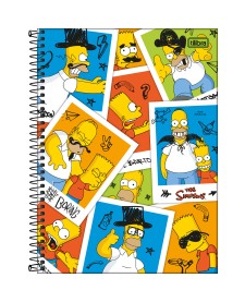 imagem principal do produto Caderno Espiral Capa Dura Universitário 10 Matérias Simpsons 160 Folhas