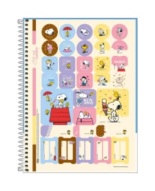 imagem de detalhe produto Caderno Espiral Capa Dura Universitário 10 Matérias Snoopy Fit 160 Folhas