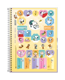 imagem de detalhe produto Caderno Espiral Capa Dura Universitário 10 Matérias Snoopy Fit 160 Folhas