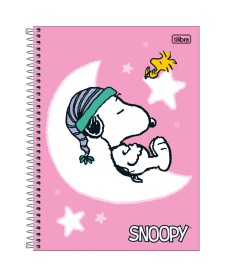 imagem principal do produto Caderno Espiral Capa Dura Universitário 10 Matérias Snoopy Fit 160 Folhas