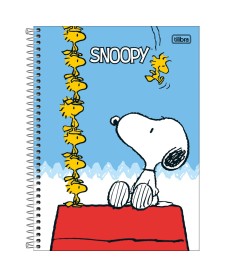 imagem principal do produto Caderno Espiral Capa Dura Universitário 10 Matérias Snoopy Fit 160 Folhas
