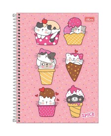 imagem principal do produto Caderno Espiral Capa Dura Universitário 10 Matérias Spice Feminino 160 Folhas 