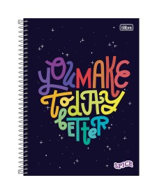 imagem principal do produto Caderno Espiral Capa Dura Universitário 10 Matérias Spice Feminino 160 Folhas 