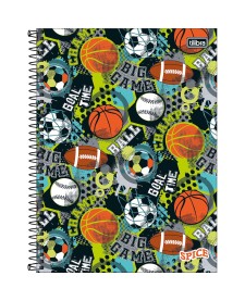 imagem principal do produto Caderno Espiral Capa Dura Universitário 10 Matérias Spice Masculino 160 Folhas