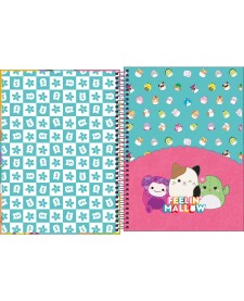 imagem de detalhe produto Caderno Espiral Capa Dura Universitário 10 Matérias Squishmallows 160 Folhas