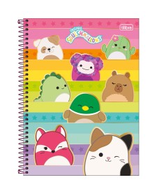 imagem principal do produto Caderno Espiral Capa Dura Universitário 10 Matérias Squishmallows 160 Folhas