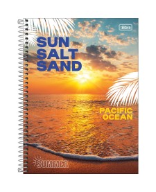 imagem principal do produto Caderno Espiral Capa Dura Universitário 10 Matérias Summer 160 Folhas
