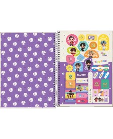 imagem de detalhe produto Caderno Espiral Capa Dura Universitário 10 Matérias TinyTAN 160 Folhas