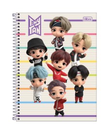imagem principal do produto Caderno Espiral Capa Dura Universitário 10 Matérias TinyTAN 160 Folhas
