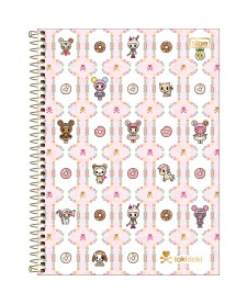 imagem principal do produto Caderno Espiral Capa Dura Universitário 10 Matérias Tokidoki Donutella 160 Folhas