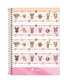 imagem principal do produto Caderno Espiral Capa Dura Universitário 10 Matérias Tokidoki Donutella 160 Folhas