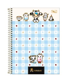 imagem principal do produto Caderno Espiral Capa Dura Universitário 10 Matérias Tokidoki Moofia 160 Folhas