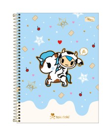 imagem principal do produto Caderno Espiral Capa Dura Universitário 10 Matérias Tokidoki Moofia 160 Folhas