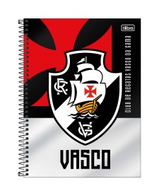 imagem principal do produto Caderno Espiral Capa Dura Universitário 10 Matérias Vasco 160 Folhas