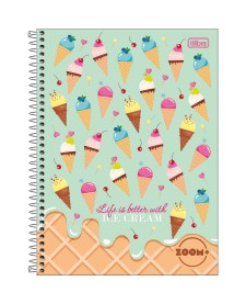 imagem principal do produto Caderno Espiral Capa Dura Universitário 10 Matérias Zoom+ Feminino 200 Folhas