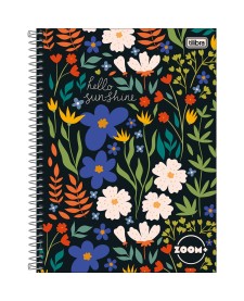 imagem principal do produto Caderno Espiral Capa Dura Universitário 10 Matérias Zoom+ Feminino 200 Folhas
