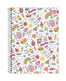 imagem principal do produto Caderno Espiral Capa Dura Universitário 12 Matérias D+ Feminino 240 Folhas