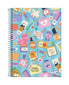 imagem principal do produto Caderno Espiral Capa Dura Universitário 12 Matérias Flip+ Feminino 240 Folhas 