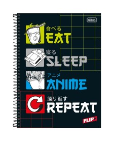 imagem principal do produto Caderno Espiral Capa Dura Universitário 12 Matérias Flip+ Masculino 240 Folhas
