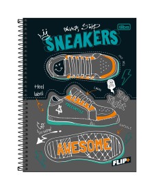 imagem principal do produto Caderno Espiral Capa Dura Universitário 12 Matérias Flip+ Masculino 240 Folhas
