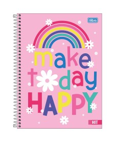 imagem principal do produto Caderno Espiral Capa Dura Universitário 12 Matérias Hit Feminino 192 Folhas 