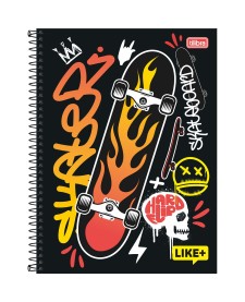 imagem principal do produto Caderno Espiral Capa Dura Universitário 12 Matérias Like+ Masculino 240 Folhas