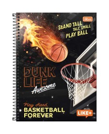 imagem principal do produto Caderno Espiral Capa Dura Universitário 12 Matérias Like+ Masculino 240 Folhas