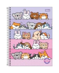 imagem principal do produto Caderno Espiral Capa Dura Universitário 12 Matérias Pepper Feminino 192 Folhas