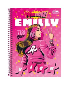 imagem principal do produto Caderno Espiral Capa Dura Universitário 15 Matérias Emilly Vick 240 Folhas