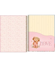imagem de detalhe produto Caderno Espiral Capa Dura Universitário 15 Matérias Love Bears 240 Folhas