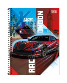 imagem principal do produto Caderno Espiral Capa Dura Universitário 15 Matérias X-Racing 240 Folhas