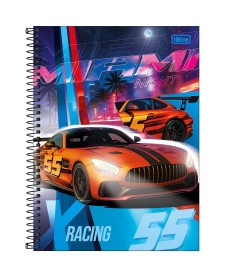 imagem principal do produto Caderno Espiral Capa Dura Universitário 15 Matérias X-Racing 240 Folhas
