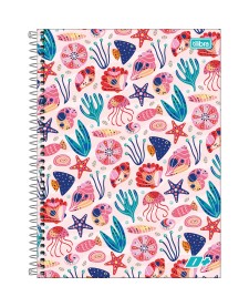 imagem principal do produto Caderno Espiral Capa Dura Universitário 16 Matérias D+ Feminino 320 Folhas